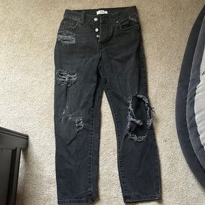 Forever 21 black denim boyfriend jeans